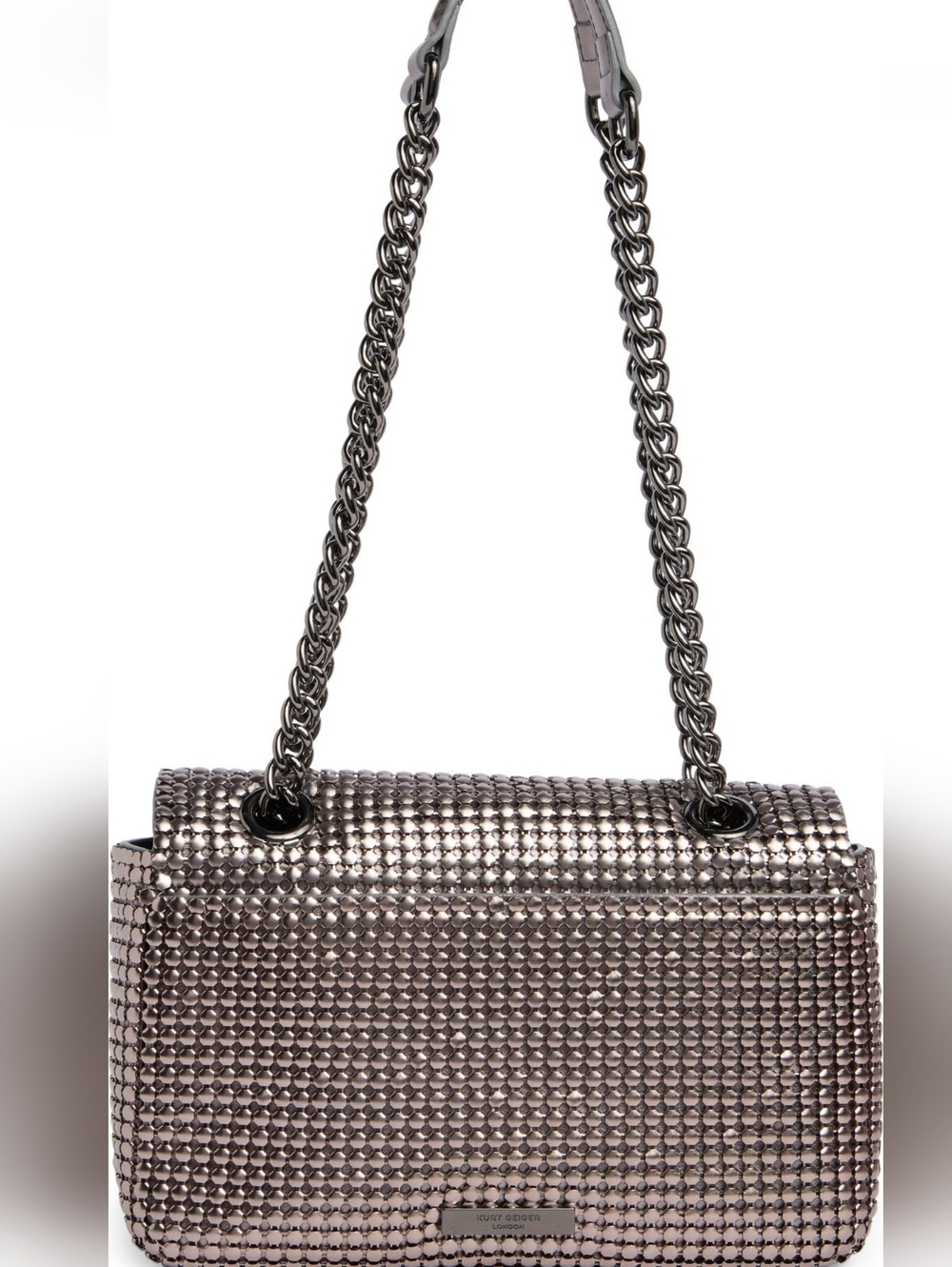 Kurt Geiger Newest Shoulder Bag with Gold Metaleather Chain - Picture 3 of 10